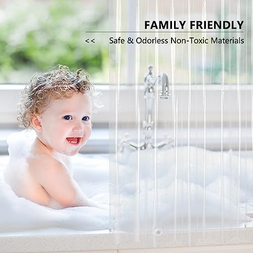 AooHome Stall Clear Plastic Shower Curtain Liner, 36x72 Premium Light Weight EVA 4G Plastic Bathroom Shower Liner with Rustproof Metal Grommets and 3 Magnets for Shower Stall(No Hooks)