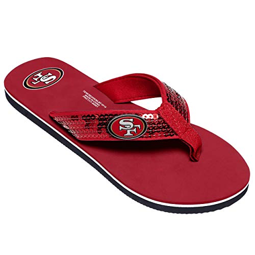 FOCO Seattle Seahawks NFL Womens Sequin Flip Flops - M - (9-10)