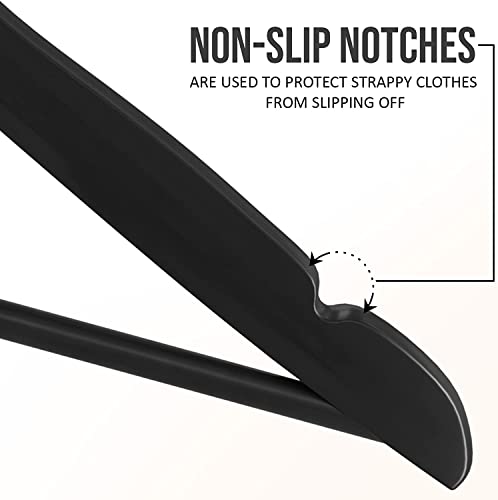 Utopia Home Premium Wooden Hangers 30 Pack - Durable & Slim Coat Hanger - Suit Hangers with 360-Degree Rotatable Hook - Wood Hangers with Shoulder Grooves (Black Color)