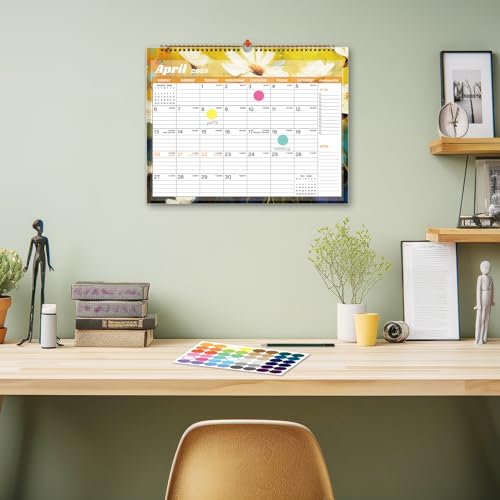 XISIDO Calendar 2024-2025, 18 Months Wall Calendar July 2024 to Dec 2025 Calendar with Julian Dates, 14.8" X 11.5" (Flower)