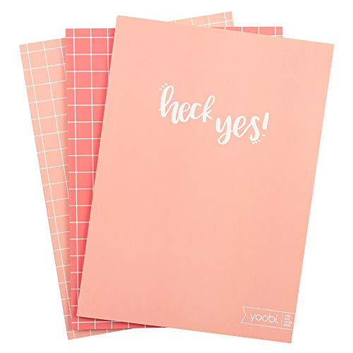 Yoobi | Notebook with Printed Cover | Blush Multicolor | Pack of 3 (YOOB4192674)