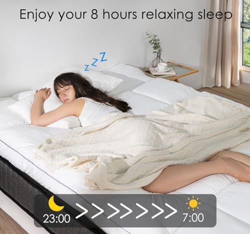 Marine Moon Twin Mattress Topper, Extra Thick Pillowtop, Cooling and Plush Mattress Pad Cover, 7D Down Alternative Fill,Soften Hard Bed