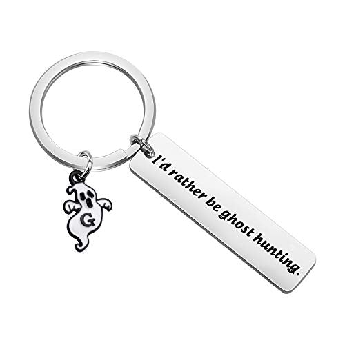 Gzrlyf I'd Rather be Ghost Hunting Keychain Funny Ghost Hunter Gifts Paranormal Investigator Gifts Halloween Gifts (ghost hunting keychain)