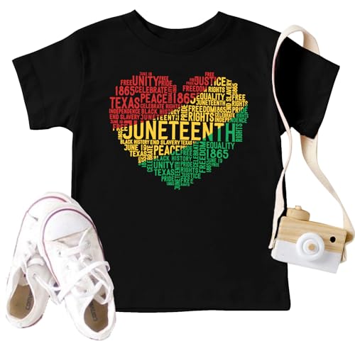 CAZYCHILD Toddler Juneteenth Shirts Boys Girls Black History Freedom T-Shirt Celebrate 1865 June 19th Kids Tops