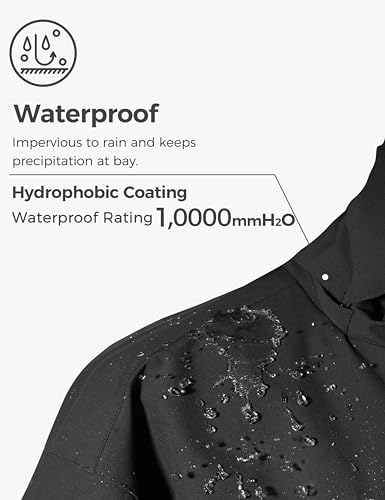 wantdo Men's Big and Tall Mountain Skiing Jacket Waterproof Winter Snow Coat Windproof Raincoat Black XX-Large Big