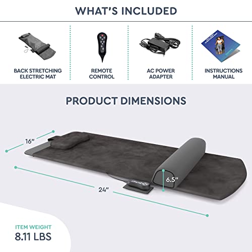 Belmint Back Stretcher - Electric Yoga Back Stretching Mat for Physiotherapy at Home - Air Compression Back Stretching Mat - Back Stretcher for Lower Back Pain Relief, Spine Stretching and Relaxation