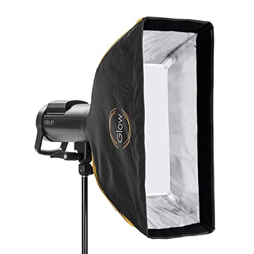 Glow EZ Lock Beauty Dish Softbox Portrait Kit Includes 34" Collapsible Silver Beauty Dish Softbox and 12x56 Quick Strip Bowens Mount Softbox, Kit to Create Beauty Portrait Photography