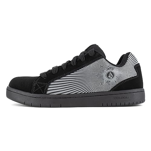 Volcom Stone Op Art EH Comp Toe Shoes for Men – Nubuck Upper – Soft Insole – Memory Foam Cushioning Black/White 9.5 M