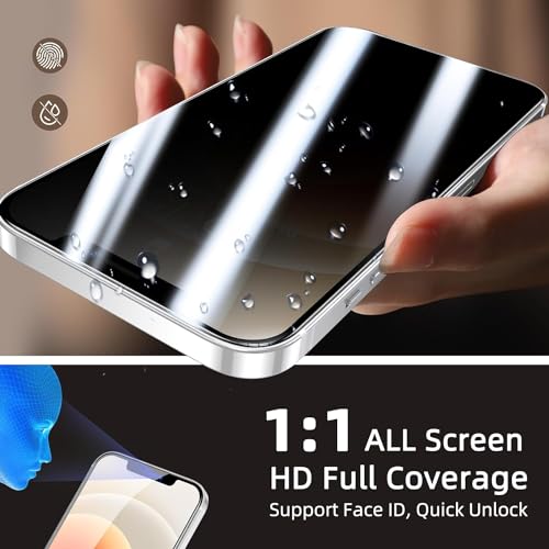 ruwa Screen Protector for iPhone 15 Plus/16 Plus [6.7 Inch] [3-Pack] Tempered Glass Film with Easy Installation Frame, Ultra HD, 9H Hardness, Scratch Resistant, Case Friendly