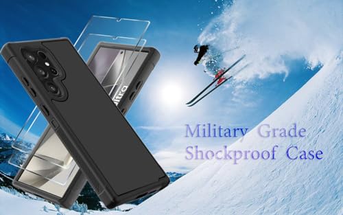 Probeetle for Samsung S24 Ultra Case,Galxay S24 Ultra Case with HD Screen Protector [3 Layer] Shock Proof Protective Full Body Drop Protection Phone Case for Galaxy S24 Ultra 5GCase(Black)