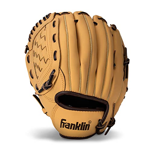 Franklin Sports Baseball + Softball Glove - Field Master Baseball + Softball Mitt - Adult + Youth Glove - Men's + Women's Baseball + Softball Gloves - Left Hand Throw - 13" - Gold