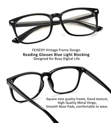 FEISEDY Vintage Reading Blue Light Blocking Glasses Women Men Hyperopia Presbyopia Reader Glasses B2519