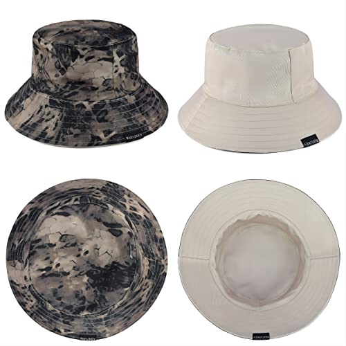 EINSKEY Reversible Camo Bucket Hat, Unisex Packable Cotton Sun Hat for Outdoor Beach Travel Golf Safari Fishing Hiking