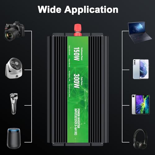 3000W Power Inverter,Peak Power 6000W 12V DC to AC 110V120V,Remote Control with 2AC Outlets and 2.4USB Port,LCD Display for Power Converter,Outdoor Activities,Emergency,Vehicles Truck RV Solar System