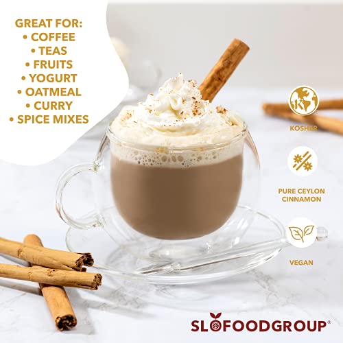 Slofoodgroup Ceylon Cinnamon Sticks - Pure Ceylon Cinnamon Quills 5 Inch Cut Cinnamon Spice from Sri Lanka, True Cinnamon - Cinnamomum Verum, 1 OZ.
