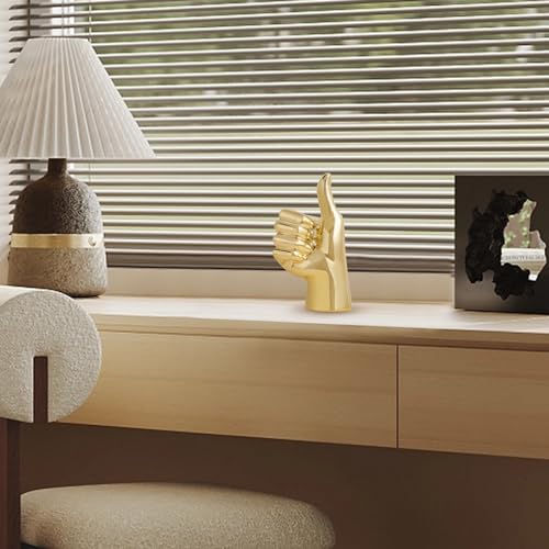 XGZY Hand Statue Office Decor: Gold Finger Gesture Sculpture Unique Great Gesture Figurines Modern Home Decor for Living Room Bedroom Shelf Table Decor Desk Decorations Collectibles