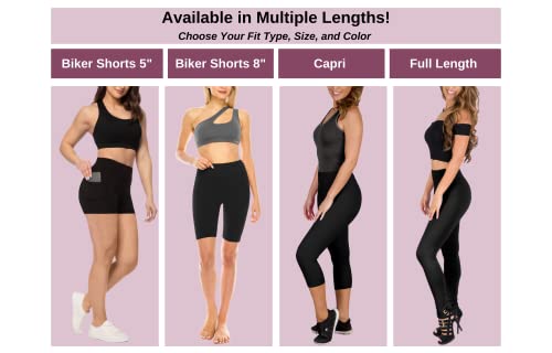 SATINA High Waisted Black Leggings for Women - Full Length Yoga Pants with Pockets - Soft Stretch Fabric with Tummy Control Gym Workout Leggings - Comfortable for Casual, Dressy, and Sporty Wear