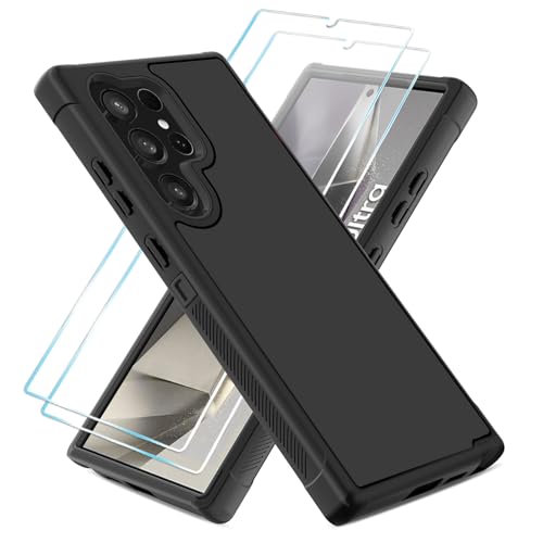 Probeetle for Samsung S24 Ultra Case,Galxay S24 Ultra Case with HD Screen Protector [3 Layer] Shock Proof Protective Full Body Drop Protection Phone Case for Galaxy S24 Ultra 5GCase(Black)