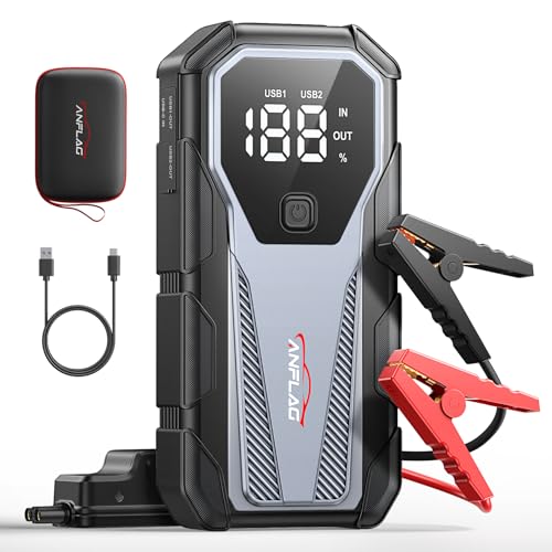 ANFLAG Car Battery Jump Starter 4500A 12V Safe Jump Box(10.0L Gas/9.0L Diesel), Portable Battery Jump Starter, Car Jump Starter Battery Pack with Smart Safe Jumper Cables, LED Lights