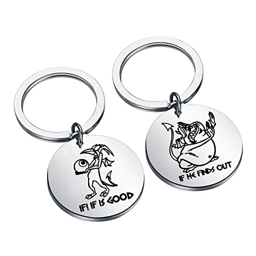 FAADBUK Pain and Panic Gift Couple Keychain If is Good If He Find Out Keychain for Best Friends (IFIF SET)