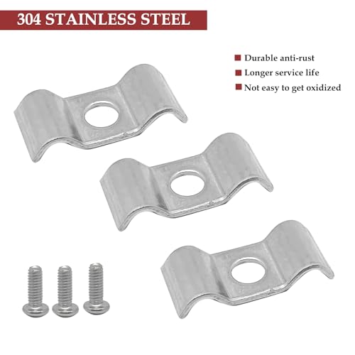 10Set Stainless Steel Double Line Clamps Kit,with Hexagon Socket Screws M5x12mm,M-type Double Line Clamps for 5-6mm/0.2-0.23in Tube,Pipe