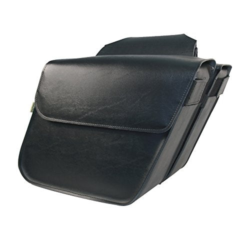 Dowco Willie & Max 58802-00 Raptor Series: Synthetic Leather Standard Slant Motorcycle Saddlebag Set, Black, Universal Fit, 15 Liter Each/30 Liter Total Capacity