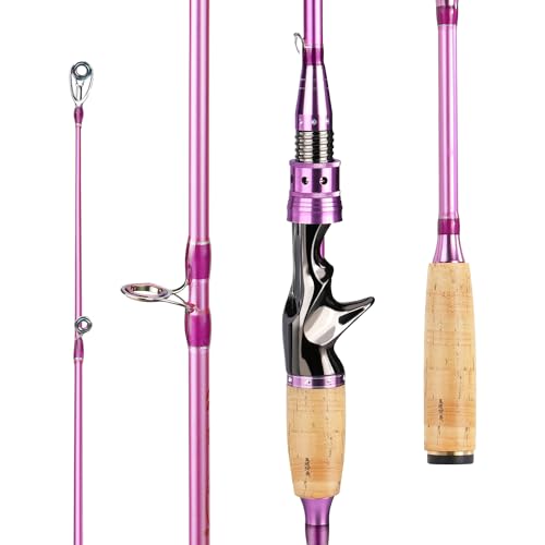 Sougayilang Two Sections Fishing Pole,6.9Ft Colorful Rod Guide Rings Super Light Weight for Bass,Catfish and Other Small Fishes (DYQB)