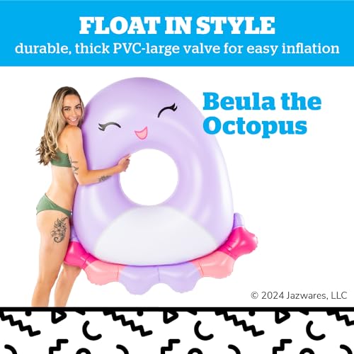 BigMouth x Squishmallows Original Large Inflatable Pool Float, Swim Ring for Adults and Kids, Pool Party Supplies & Water Toys - Beula The Octopus