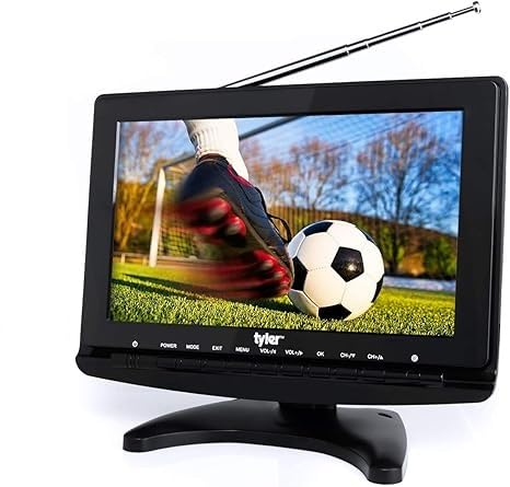 Tyler TTV706 10” Portable Widescreen 1080P LCD TV with Detachable Antennas, HDMI, USB, RCA, FM Radio, Built in Digital Tuner, AV Inputs, AC/DC, (3) Antennas, and Remote Control