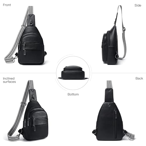 Leresas Sling Bag for Women Men Sling Purse Backpack 2024 Crossbody Bags Fanny Pack Trendy Vegan Leather Anti Theft Beige