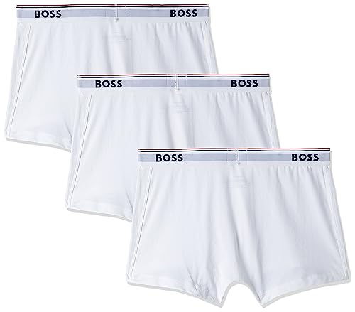 BOSS Hugo Men's 3-Pack Cotton Trunk, New Grey/Charcoal/Black, Small