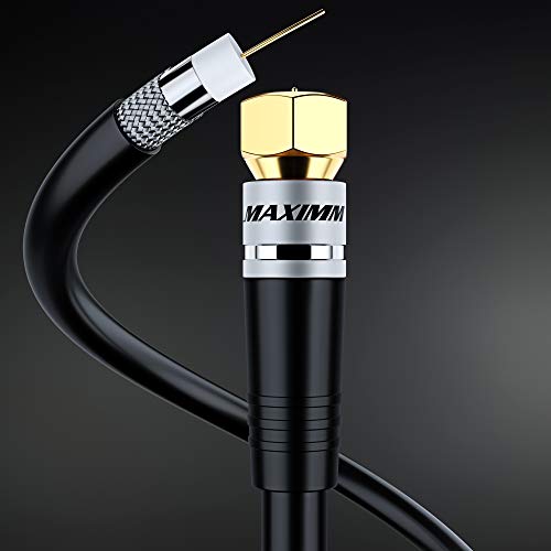 RG6 COAXIAL Cable - Triple Shielded, Non-Oxygen Copper Cable Wire for TV, Internet & More - Flexible Coax Cable Cord 50ft / Black