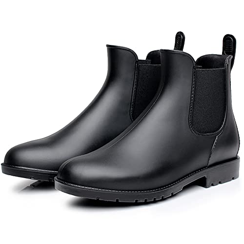 Yvmurain Women's Short Rain Boots Waterproof Work Shoes Lightweight Anti Slip Garden Shoes Rubber Ankle Chelsea Booties