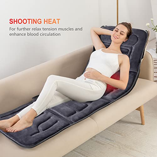 COMFIER Massage Mat Full Body,Massage Pad with 10 Vibration Motors,Back Massager Pad with Heat,Christmas Gifts for Men Women Mom Dad