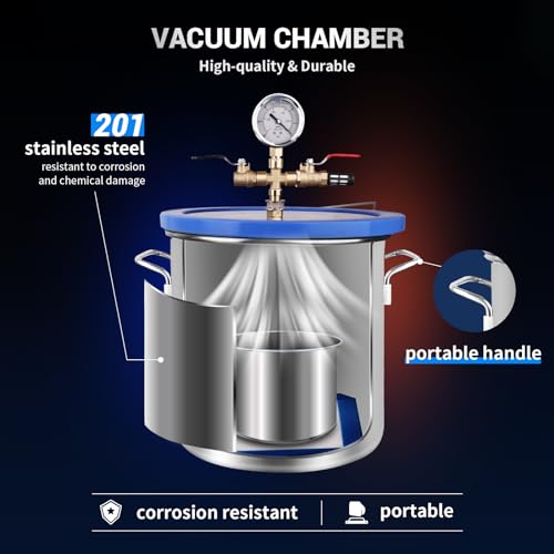 novorik 3 Gallon Vacuum Chamber with 3.6 CFM Pump, Single Stage Vacuum Pump and Vacuum Chamber Kit with Acrylic Lid for Stabilizing Wood, Degassing Silicone Resin, Epoxies
