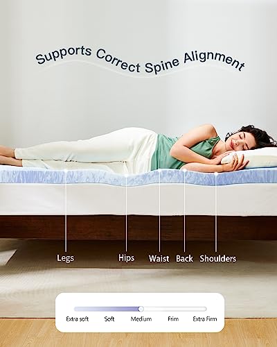 PERLECARE 2 Inch Memory Foam Mattress Topper Twin, Cooling Gel Infused Mattress Pad, Ventilated Bed Topper for Pressure Relief Back Pain, CertiPUR-US Certified, Purple