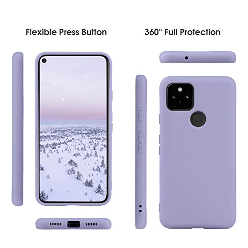 ABITKU Compatible with Google Pixel 4A 5G Case,Slim Silicone Gel Rubber Case Cover (with Microfiber Lining) Full Body Shockproof Design for Google Pixel 4A 5G 6.2 INCH (Clove Purple)