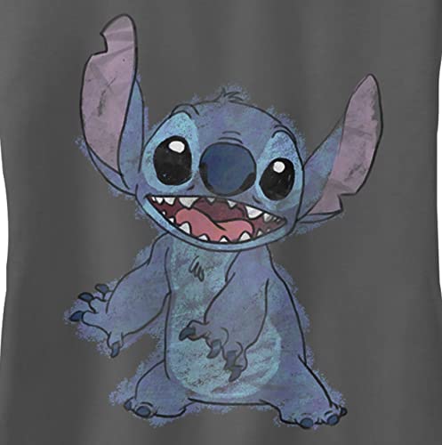 Disney Junior's Lilo Sketchy Stitch Slim Fit, Scoop Hem Racerback Tank, Charcoal, X-Small