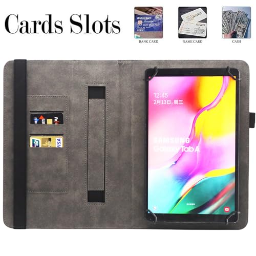 Universal 7 8 Inch Android Tablet Case, Nannxiebky Slim Folding Stand Folio Wallet Case Cover with Hand Strap for 7.0 8.0 Inch and All 7" - 8.5" Tablet, SkyBlue