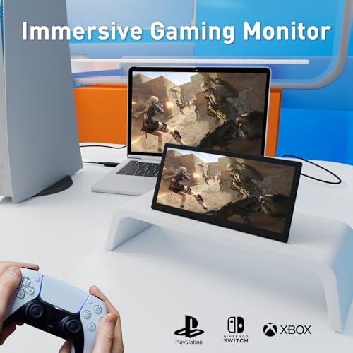 Maxfree L1 12.1" Portable Touch Screen Monitor with Dual Loudspeakers, 10-Points Touch IPS 60Hz FHD for Windows/Mac Laptop, PC, Switch, Android Phone, Xbox, PS4/5