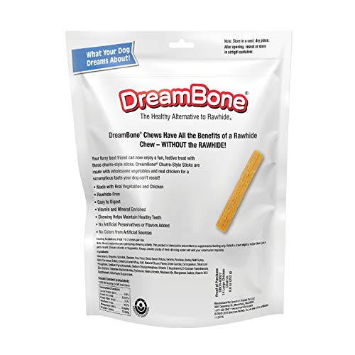 Dreambone Churro-Style Dog Sticks, Treat Your Dog to a Chew Made with Real Chicken 14 Count (Pack of 1)