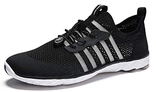 SUOKENI Men's Quick Drying Slip On Water Shoes for Beach or Water Sports Blackwhite,Size:US 7/EU 40