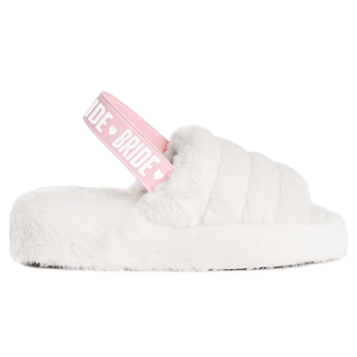 xo, Fetti Bride Platform Slippers, White Fur, S/M | To Be Gift, Bachelorette Party Favor, Bach Decorations, Wedding Day Sandals, Bridesmaid Bridal Shower Favor