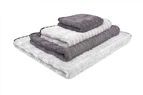 The Rag Company - The Gauntlet Drying Towel - 70/30 Blend Korean Microfiber, Designed to Dry Vehicles Faster Without Scratching Paint or Glass, 900gsm, 30in x 36in, Ice Grey/Grey, Pack of 1