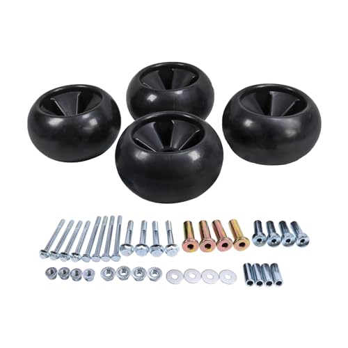 DICMIC 4Pcs Lawn Mower Anti Scalp Deck Wheel Kit Compatible with Gilson 208918 John Deere AM32639 AM54223 Noma 52204 & More