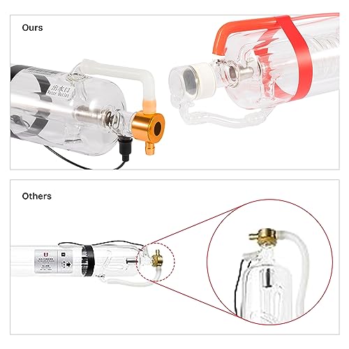 Cloudray 40W Laser Tube 720mm Dia.50mm,CO2 Laser Tube 45W,Cable Preconnected with Coating,40 Watt C02 Laser Tube With Metal Head (CR35 35-45W)