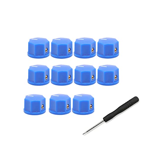 ROZILO 11Pcs Mini MXR Style Brass Insert Skirted AMP KnobsEffect Pedal Knobs Black