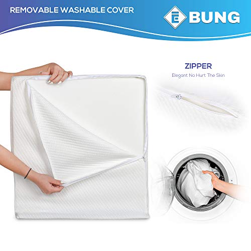 Ebung Leg Elevation Pillow with Memory Foam & Cooling Gel - Elevated Leg Pillows for Sleeping, Blood Circulation, Leg Swelling Relief, and Sciatica Pain Relief - Pillow for Back Pain and Pregnancy