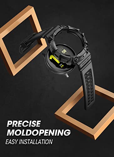 SUPCASE for Samsung Galaxy Watch 6 44mm Case with Band (Unicorn Beetle Pro), [Anti-Scratch] [Bumper Protector] Rugged Men Cover with Adjustable Strap Band for Galaxy Watch 6/5/4 44mm, Black