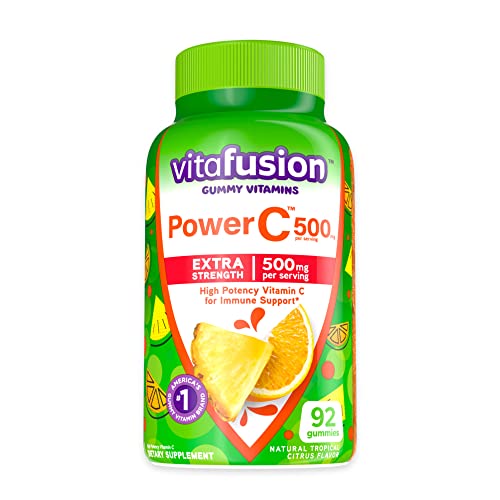 Vitafusion Extra Strength Power C Gummy Vitamins, Tropical Citrus Flavored Immune Support (1) Vitamins, 92 Count